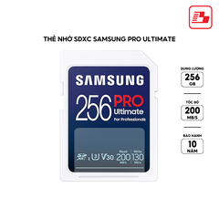 Thẻ nhớ SDXC Samsung PRO Ultimate UHS-I 256GB 200MB/s MB-SY256S/WW - Bảo hành 10 năm