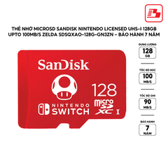 Thẻ nhớ MicroSD SanDisk Nintendo Licensed UHS-I 128GB upto 100MB/s Zelda SDSQXAO-128G-GN3ZN - Bảo hành 7 năm