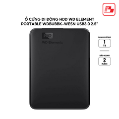 Ổ cứng di động HDD Western Digital Element Portable USB3.0 2.5" 1TB WDBUZG0010BBK-WESN - Bảo hành 2 năm