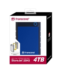 Ổ cứng di động HDD Transcend StoreJet Rugged 25H3 2.5" 4TB 5Gbps Xanh TS4TSJ25H3B - Bảo hành 3 năm