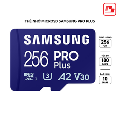 Thẻ nhớ microSD SamSung Pro Plus UHS-I kèm đầu đọc 3.0 256GB upto 180MB/s MB-MD256SB/WW - Bảo hành 10 năm