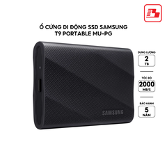 Ổ cứng di động SSD Samsung T9 Portable 2TB 2000MB/s MU-PG2T0B/WW - Bảo hành 5 năm