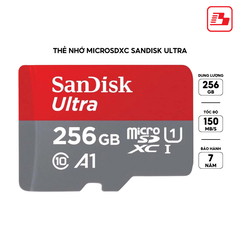Thẻ nhớ MicroSDXC SanDisk Ultra 256GB A1 C10 U1 UHS-I 140MB/s SDSQUAC-256G-GN6MN - Bảo hành 7 năm