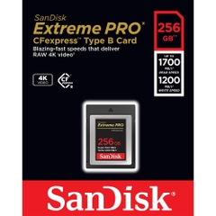 Thẻ nhớ CFexpress Type B SanDisk Extreme Pro 256GB up to 1700MB/s SDCFE-256G-GN4NN - Bảo hành trọn đời