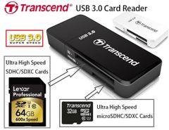 Đầu đọc thẻ nhớ USB 3.0 Reader Transcend TS-RDF5K (đen) - Bảo hành 2 năm
