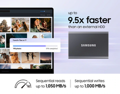 Ổ cứng di động SSD Samsung T7 Portable 2TB 1050MB/s Xám Titan MU-PC2T0T/WW - Bảo hành 3 năm