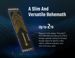 Ổ cứng gắn trong SSD Transcend TS2TMTE255S Heatsink 2TB M.2 2280 NVMe PCIe Gen4 x4 R/W 7400/6100MB/s - Bảo Hành 5 năm