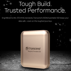 Ổ cứng di động SSD Transcend Magsafe 2TB 2500MB/s màu vàng Gold TS2TESD420G- Bảo hành 5 năm