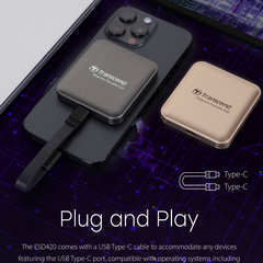 Ổ cứng di động SSD Transcend Magsafe 4TB 2500MB/s màu xám TS4TESD420C - Bảo hành 5 năm