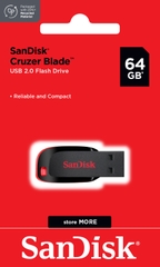 USB 2.0 SanDisk Cruzer Blade SDCZ50 64GB 20MB/s SDCZ50-064G-B35 - Bảo hành 5 năm