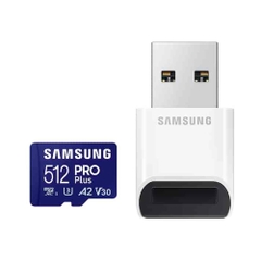 Thẻ nhớ microSD SamSung Pro Plus UHS-I kèm đầu đọc 3.0 512GB upto 180MB/s MB-MD512SB/WW - Bảo hành 10 năm