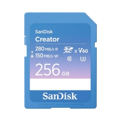 Thẻ nhớ SDXC SanDisk Creator 256GB V60 U3 C10 UHS-II 280MB/s SDSDXEP-256G-GNCIS Blue - Bảo hành 7 năm