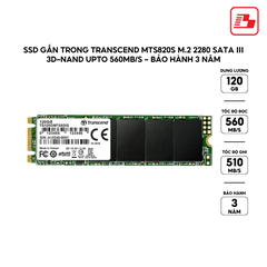 SSD gắn trong Transcend MTS820S 120GB M.2 2280 SATA III 3D-NAND upto 560MB/s TS120GMTS820S - Bảo hành 3 năm