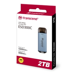 Ổ cứng di động SSD Transcend ESD300 2TB 1050MB/s Xanh TS2TESD300C - Bảo hành 5 năm