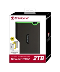 Ổ cứng di động HDD Transcend StoreJet Slim 25M3C 2.5" Type C 2TB TS2TSJ25M3C - Bảo hành 3 năm