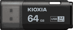 USB 3.2 KIOXIA TransMemory U301 64GB upto 100MB/s LU301K064GG4 Đen - Bảo hành 5 năm