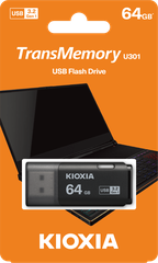USB 3.2 KIOXIA TransMemory U301 64GB upto 100MB/s LU301K064GG4 Đen - Bảo hành 5 năm