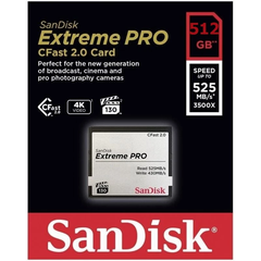 Thẻ nhớ Cfast 2.0 SanDisk Extreme Pro 3500x 512GB upto 525MB/s SDCFSP-512G-G46D - Bảo Hành 5 năm