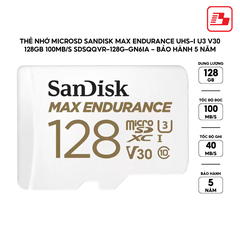 Thẻ nhớ MicroSD SanDisk Max Endurance UHS-I U3 V30 128GB 100MB/s SDSQQVR-128G-GN6IA - Bảo hành 5 năm
