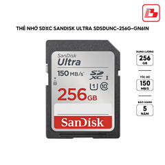 Thẻ nhớ SDXC Sandisk Ultra 256GB UHS-I 150MB/s SDSDUNC-256G-GN6IN - Bảo hành 5 năm
