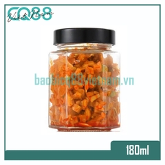 Hũ thủy tinh lục giác nắp cao 280ml