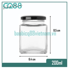 Hũ thủy tinh vuông 200ml