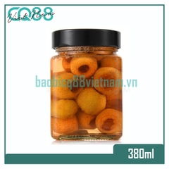 Hũ thủy tinh Vuông nắp cao 380ml