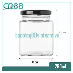Hũ thủy tinh vuông 280ml