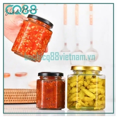 Hũ thủy tinh lục giác 280ml