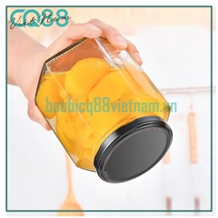 Hũ thủy tinh lục giác 730ml