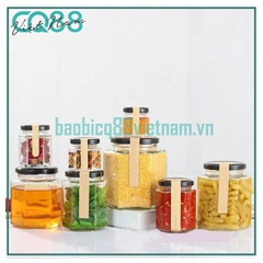 Hũ thủy tinh lục giác 380ml