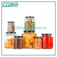 Hũ thủy tinh lục giác 380ml