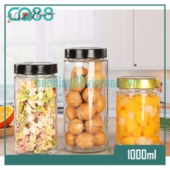 Hũ thủy tinh tròn nắp cao 1 lít
