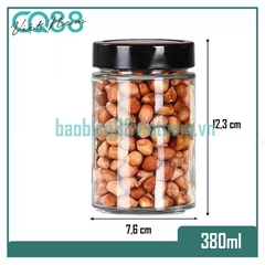 Hũ thủy tinh tròn nắp cao 380ml