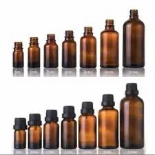 Chai Đựng Tinh Dầu, Lọ Chiết Serum Thủy Tinh Nâu Nắp Vặn Đen, Nhiều Dung Tích