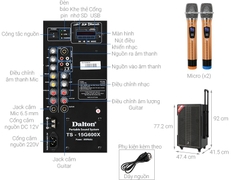 Loa kéo Karaoke Dalton TS-15G600X 600W