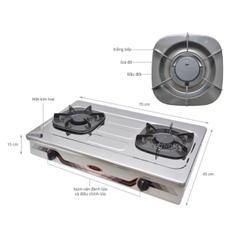 Bếp ga Rinai 7 tấc RV-370 mặt bếp inox chống rỉ sét. Bảo hành 24 tháng chính hãng