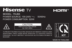 Smart Tivi ULED Hisense 4K 75 inch 75U6K