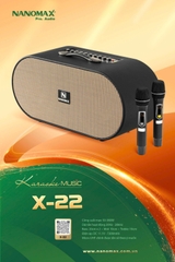 Loa Karaoke Xách Tay Nanomax X-22 Bass Đôi 20cm 380w