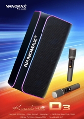 Loa Karaoke Xách Tay Nanomax D-3 Bass Đôi 16cm 520w/max