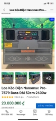 Loa Kéo Điện Nanomax Pro-7579 Bass Đôi 50cm 2600w