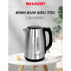 Bình Đun Siêu Tốc Sharp EKJ-17VSS-ST. Ruột bình inox 304 chống rỉ