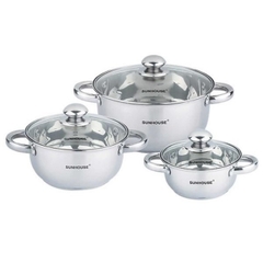 Bộ Nồi Inox 3 Đáy Sunhouse - chống khét SH 334