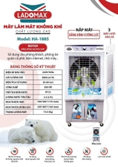 Máy làm mát không khí Ladomax HA-188, dung tích 85 lít, công suất lớn