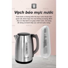 Bình Đun Siêu Tốc Sharp EKJ-17VSS-ST. Ruột bình inox 304 chống rỉ