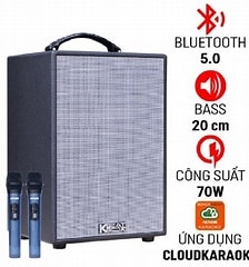 Loa di động Acnos CS121 Mini karaoke bass 20cm, bọc da.