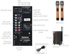 Loa kéo Karaoke Dalton TS-15G600X 600W