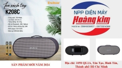 Loa Karaoke Xách Tay Dalton K208C New 2024 (750W, 2 Bass 20cm, 1 loa Treble, Kèm 2 Tay Micro)