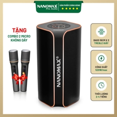 Loa Karaoke Xách Tay Nanomax D-3 Bass Đôi 16cm 520w/max