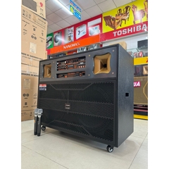 Dàn karaoke di động iMusic MK-1818 1600W. Công nghệ DSP Reverb 2024. Tặng 02 micro không dây UHF